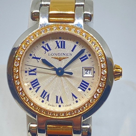 Longines PrimaLuna 18k Gold Steel DIamond Cream Dial Ladies Watch - Picture 12 of 16